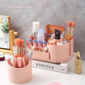 Förvaringslådor Makeup Organizer Lipstick Cosmetic Box Brush Holder Eyeshadow Palette Skincare Container för kvinnor