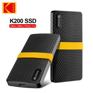 Drives Kodak X200 Extern SSD -hårddisk HD Externo 256 GB USB3.1 Typec Mini Portable SSD 256 GB för bärbara datorer Smartphone PS4 PC MAC TV