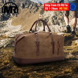 Markroyal Canvas Skórzane mężczyźni torby podróżne noszą torbę bagażową mężczyzn torebka torebka podróżna TOTE TOTE DUŻA WEEKNISKA TORB DROP 240401