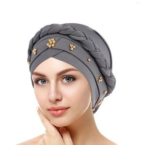 Etniska kläder muslimska turban halsduk för kvinnor islamisk inre hijab mössa huvudbonka arabiska wrap head frisillbehör