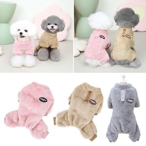 Köpek Kıyısı Kış Dört Bacak Tulum Hoodie Düz Renk Evrensel Pet Yavru Pijamalar Kedi Nightshirt Tişört Dışarı Çıkmak İçin Uygun