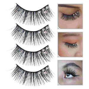 False Eyelashes 5 Pairs Fake Short Individual Fluffy Artificial Fiber Makeup Accessories Kit