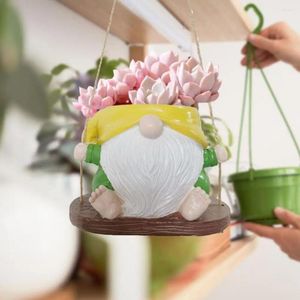 Vaser hart hängande plantern gnome blomma hållare väderbeständig gungan ansiktslös blomkruka dvärgfigur för inomhus utomhus