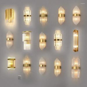 Wall Lamps Luxury Crystal For Room Modern Indoor Sconce Led Lights Bedroom Living Dining Table Background Kitchen Home-appliance