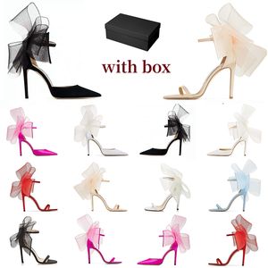Con box tacchi alti designer donne sandali rosso lucido da 8 cm da 10 cm da 12 cm tacco sottile puntato di punta vera pelle nuda black wedding scarpe 35-42