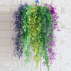 Dekorativa blommor 2 Pack Artificial Golden Bell Wall Hanging Plant Plastic Vine For Outdoor Garden Office Balcony