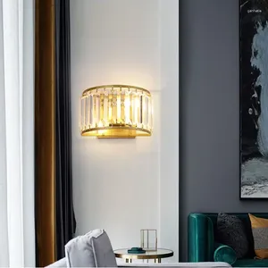 Wall Lamp Modern Minimalist Semicircular Crystal For Home Decor Living Room Study Bedroom Led Lighting