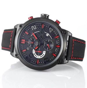 التقليد الكامل T081 خبير شمسي Red Compass Compass Chronograph Quartz Clasp Clasp Black Dial Men Watch Wristwatches Mens Watch8475320