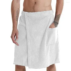 Домашняя одежда Мужчина для бани для бани полотенца на открытом воздухе спортивные спортивные спа -тренажерный зал. Регулируемая эластичная талия домашняя одежда для ночной рубашки карман