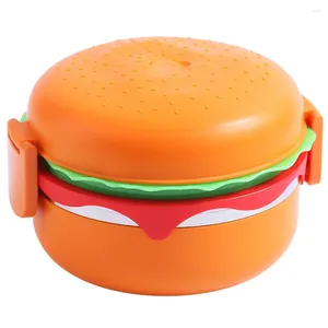 Kapaklı Hamburger Öğle Yemeği Kutusu Hafif Bento Kutuları Uygun Atıştırmalık Taşınabilir Kasa Seyahat