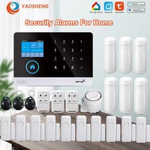 Springs 433MHz Kablosuz WiFi GSM Ev Güvenlik Alarm Sistemi Tuka için Alexa Google Home ile Hareket Sensörü ile Akıllı Ev Alarm Sistemi