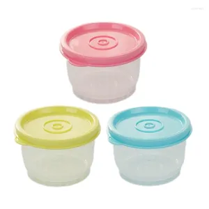 Storage Bottles 3Pcs Portable Round Container With Lids Plastic Boxes