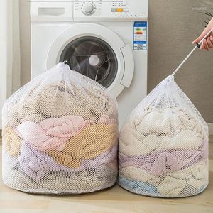 Laundry Bags Drawstring Bag Coarse Net Washing Clothes Organizer Pouch Bra Underwear Storag For Wash Machine Bathroom Supply