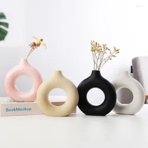 Vasos Creative Nordic Resin Donuts Decorações de vaso