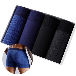 4pcs Set Men Boxer Shorts Mens Panties için Yumuşak Boksörler Erkekler Erkek Pamuk Seksi İç Çamaşır Boksörleri Aile Calecon 240328