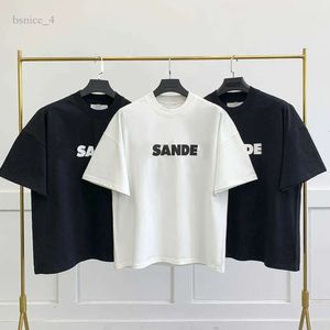 Högkvalitativ designer mode klassiker jil sander skjorta casual mens kvinnor brev tryck par t shirt enkel stil lös kort ärm överdimensionerad t -shirt 247