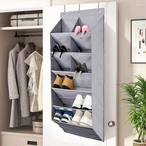 Storage Bags 9/14 Pockets Hanging Bag High-quality Oxford Fabric Multi-layer Sundries Sorting Shelf With 3 Hooks Sturdy Shoe Rack