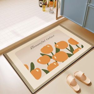 Bath Mats Nordic Style Bathroom Non-slip Mat Flower Pattern Balcony Rug Bedroom Non Slip Entrance Doormat Products