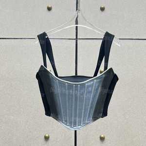 Kobiety naciśnij gorset Bustier luksusowe dżinsowe wierzchołki seksowne ciało top designerski bieliznę bielizny