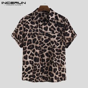 Casual Leopard Printed Men Shirt Short Sleeve Party Camisa Lapel Summer Fashion Mens Hawaiian Shirts Streetwear Interun 5xl 240326