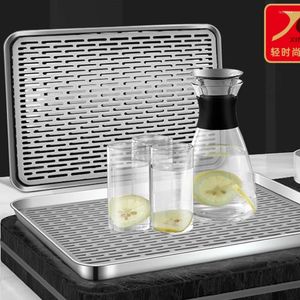 ティートレイステンレス鋼は豪華なサービス装飾的なコーヒーウェアティーウェアテーブルコーヒーテーブル中国語セットセレモニーを提供します