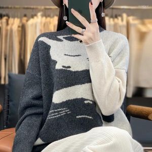 Women's Sweaters Pure Goat Sweater Round Neck Pullover Autumn And Winter Warm Fashion Matching Color Cashmere