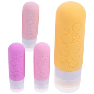 Storage Bottles 4 Pcs Silica Gel Bottle Silicone Shampoo Cover Toiletry Containers Portable Lotion Travel Size Abs Toiletries