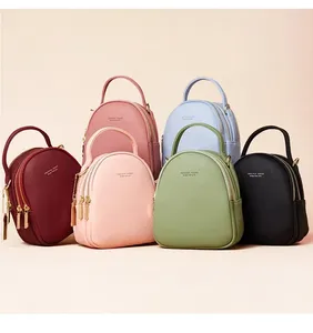学校のバッグ女性のためのミニバックパック財布女性韓国スタイルの小さなバックパックソリッドカラーPUラグジュアリートラベルバックバッグバッグモキラ