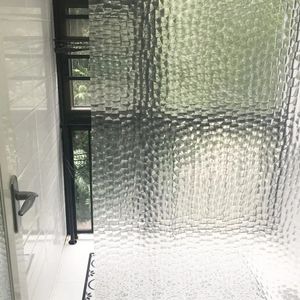 Cortina de chuveiro transparente espessada 3D impermeável com ganchos Bathing Sheer Home Decoration Bathroom Acessários D25 240320