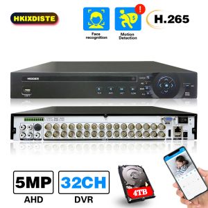 Gravador H.265 5mp 4mp 2mp 1mp Câmera CCTV Xmeye Detecção de face 5mn 32ch 32 canal 6 em 1 híbrido wifi nvr tvi cvi ahd dvr system de alarme