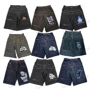 Erkekler pantolon jnco şort y2k hip hop cep bülbeli denim spor salonu erkek kadınlar 2024 yaz harajuku gotik basketbol sokak kıyafeti denim şort