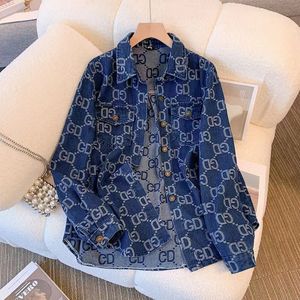 Women's designer printed letters for autumn and spring loose and versatile tops, women's jackets, designer jackets