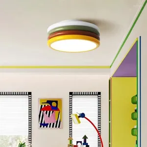 Ceiling Lights Kids Room Light Bedroom Lamp Eye Protection Study Led Lamps Macaron Children Color Full Spectrum Lighting