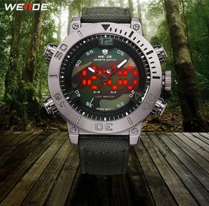 Weide Man Luxury Brand Casual Quartz Movement Clock Led Цифровые аналоговые нейлоновые камуфляж