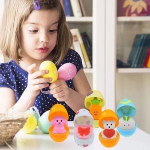 Påskägg Blind Box 12st Set Baby Hand Diy Kit Colorful Eggs Kids Gift Decompression Toys Easter Party Easter Home Decor 2024 240322
