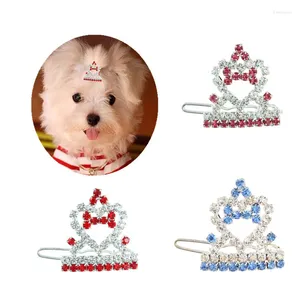 Hundkläder Pet Grooming For Valp Cat Hair Clip Utsquisite Crown Wedding Hairpins Multicolor Headwear Supplies