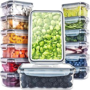 収納ボトル14PCS-Food Airtight Containers 0.32L 6 0.84L 2.2L 2ランチボックスセットBPA無料電子レンジセーフ