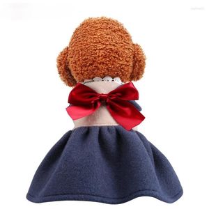 犬のアパレルファッションラグジュアリーペットキャットドレスかわいいドレスブルーボウパピー服