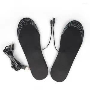 Carpets 1Pair Cuttable USB Heated Insoles Rechargeable Electric Battery Warmer Shoes Heater Winter Keep Warm Electrically Thermal Insole