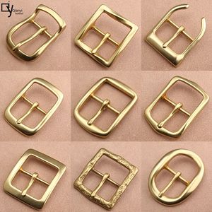 Solid Brass Belt Buckle 40mm For Men Stainless Steel Single Pin Half for Leather Craft Jeans Webbing 240401