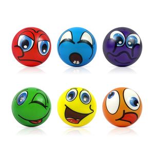 6.3CM Soft Funny Smile Ball Slow Rising Stress Relieve Toy PU Foam Cartoon Expression Solid Vent Ball Children's Relief Toy Sponge Ball