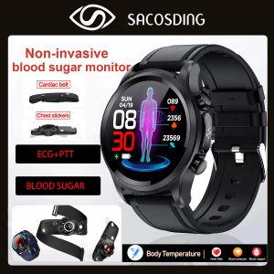 Zegarki 2022 Newblood Sugar Smartwatch EKG+PPG Temperatura ciała Monitorowanie Monitorowanie Smart Watch dla mężczyzn Women Clock na zegar Android iOS