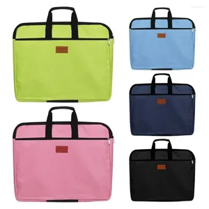 BROCKASSER Oxford tyg A4 Portable File Bag Dragkedja Organisator Mapp Multi-Layer Business Portföljdokument