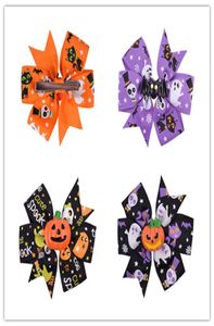 Neueste Halloween -Geschenke Kinder Bat Head Haarnadel Terror Bowknot Kopfwege Mädchen Kinder Geister Kürbisparty Haarklammern Accessoires 6pcsl3192773