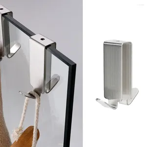 Krokar rostfritt stål dubbel sidokrokar bathroom dusch dörr krok över glashandduksställ för vägg eller
