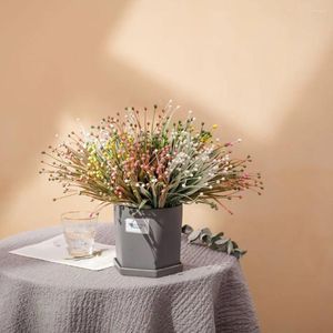 Decorative Flowers Artificial Beanie Grass Fake Plastic Green Wedding Decoration Livingroom Table Outdoor Garden Party El Plant