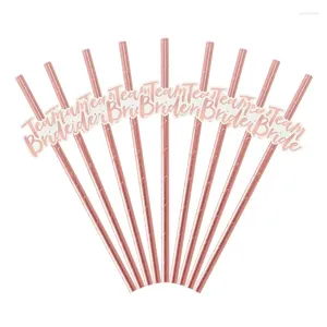 Disposable Cups Straws Pack Of 12 Team Bride Drinking Paper For Wedding Bridal Shower Decoration Hen Party Supplies To Be Gift