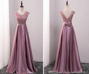 2022 Ny ankomst Pink Party Evening Dresses Long Prom Dress Vestido de Festa Aline Applicques klänning Sexig vopening Back2440450