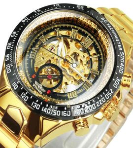 Zwycięzca Gold Skeleton Watch for Men Automatic Watch Mężczyźni 2020 Top marka luksusowy sport mechaniczny zegar stalowy stal renogio gen7475305