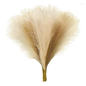 Decorative Flowers JFBL Pampas Grass Decor Faux Small 18Inch 7 Stems Artificial Pompous Beige Brown Large